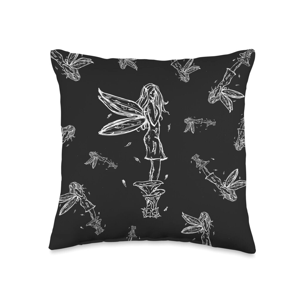 8623 Fairycore Aesthetic Dark Fairy Core Grunge Cottagecore Throw Pillow